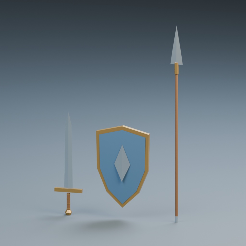 ローポリ ファンタジーRPG 3D小物セット Vol.1【Blender / FBX / GLB】