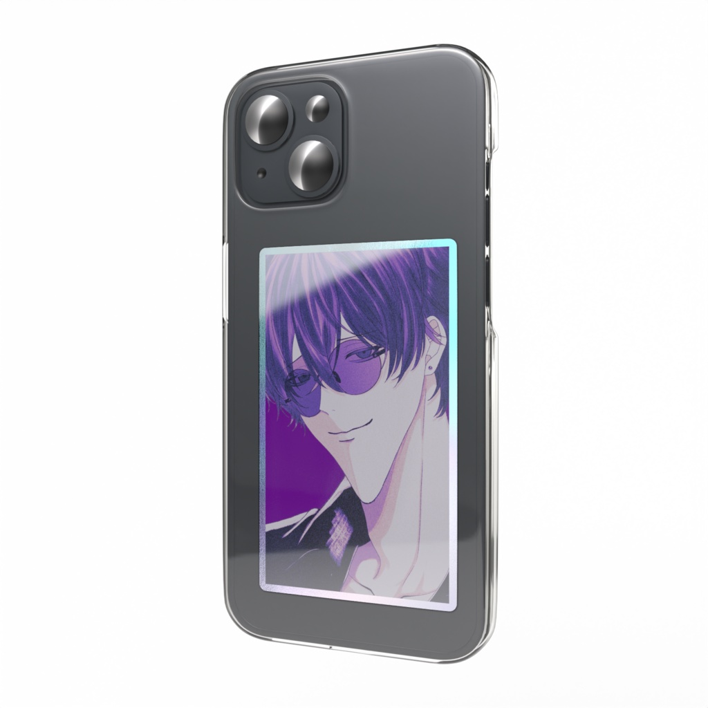 オーロラスマホステッカー　紫