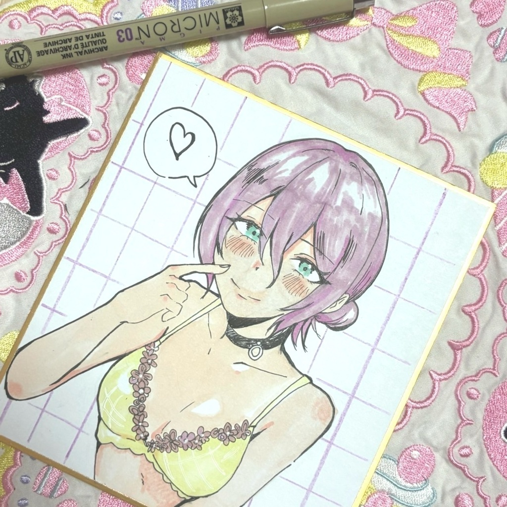 チェンソーマン　レゼ　アナログイラスト色紙