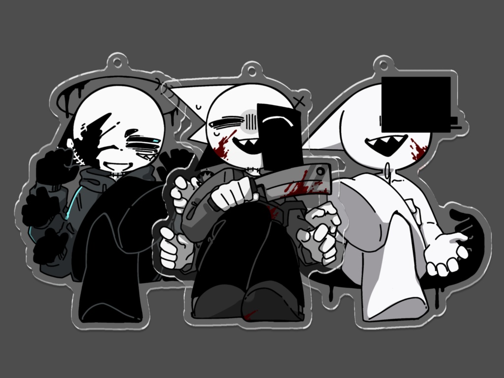 藪/斬/死　足組みアクリルキーホルダー