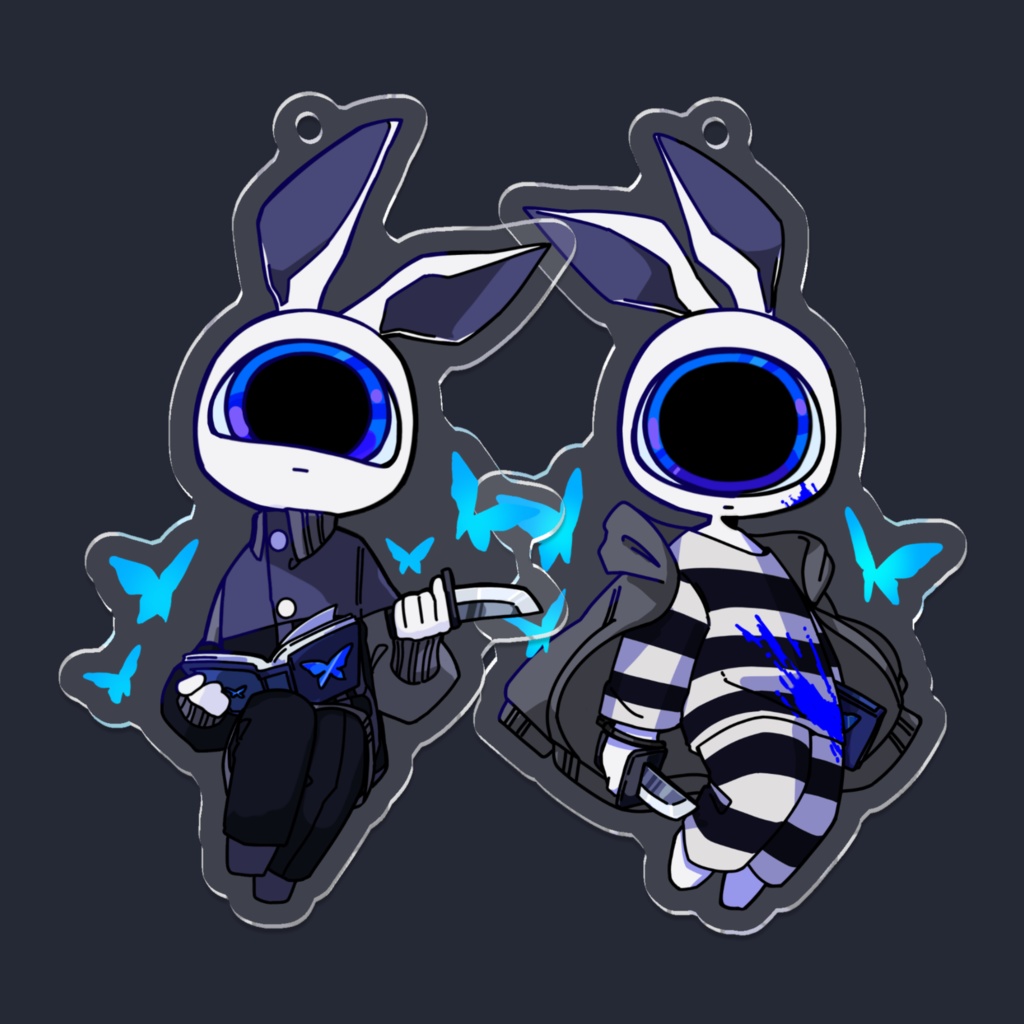 【hungry】ネイビー　アクリルキーホルダー