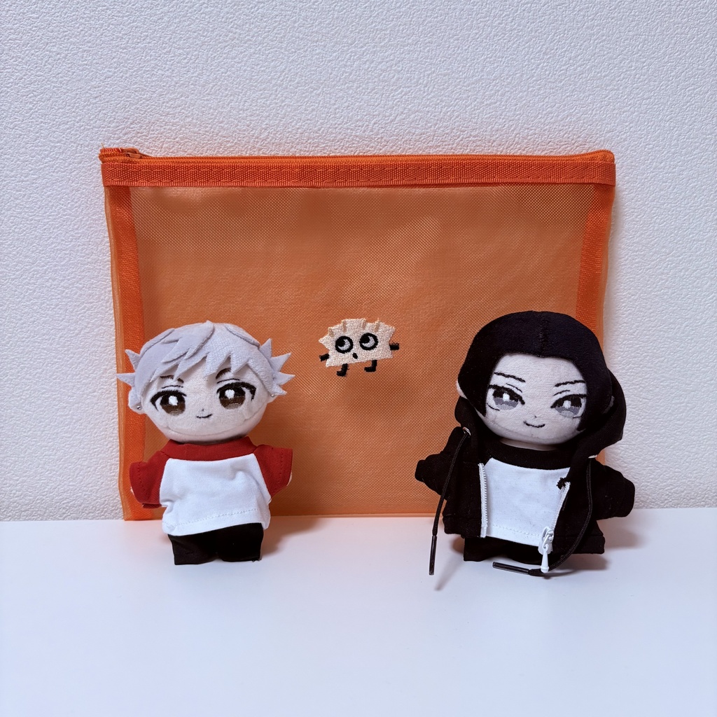 餃子刺繍ポーチ(オレンジ)