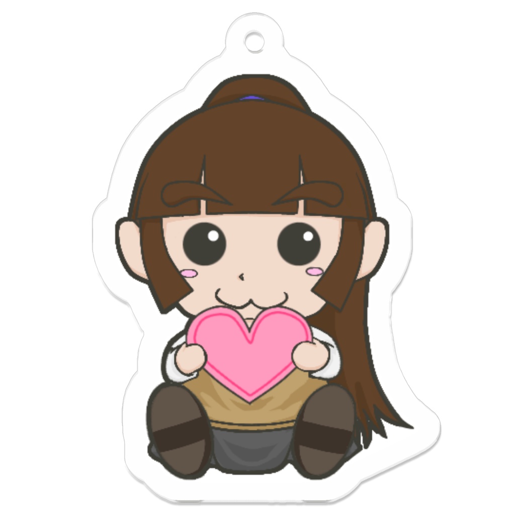 ミニひよアクキー　ハート持ちver