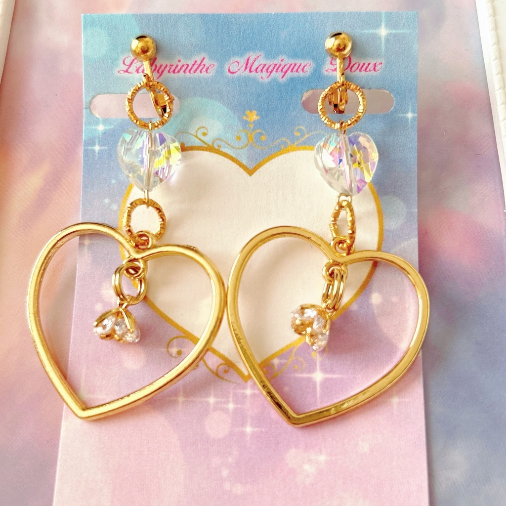 イヤリング ハートフラワー