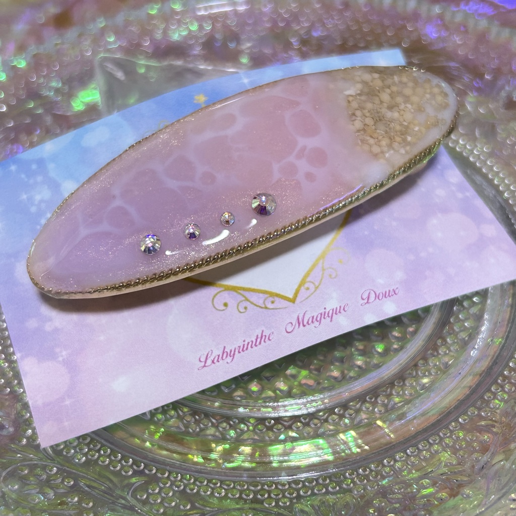 海塗りバレッタ ピンク