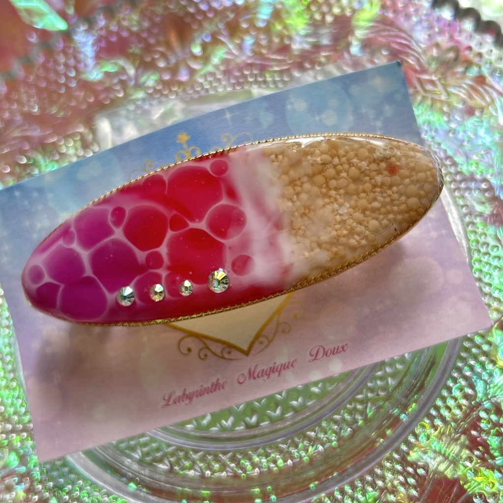 海塗りバレッタ レッド