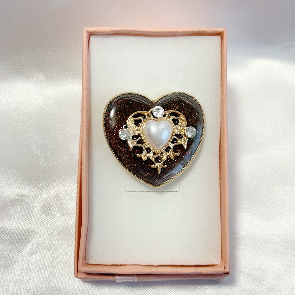 ハートヘアゴム  ブラック