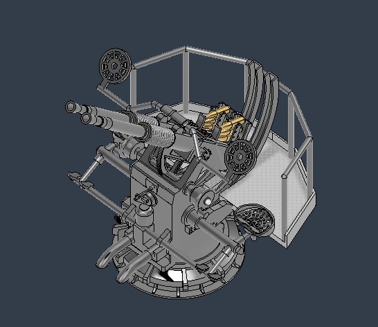 40mmボフォース2連装対空機関砲.STL 3D データー