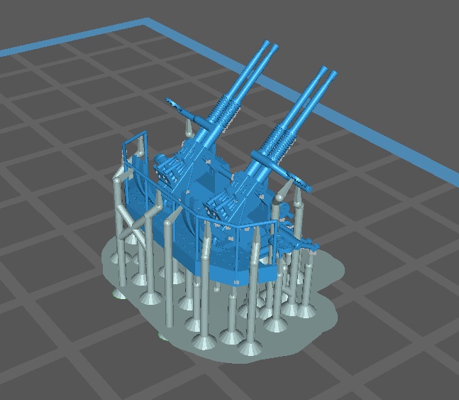 4連装 40mmボフォース対空機関砲 45°