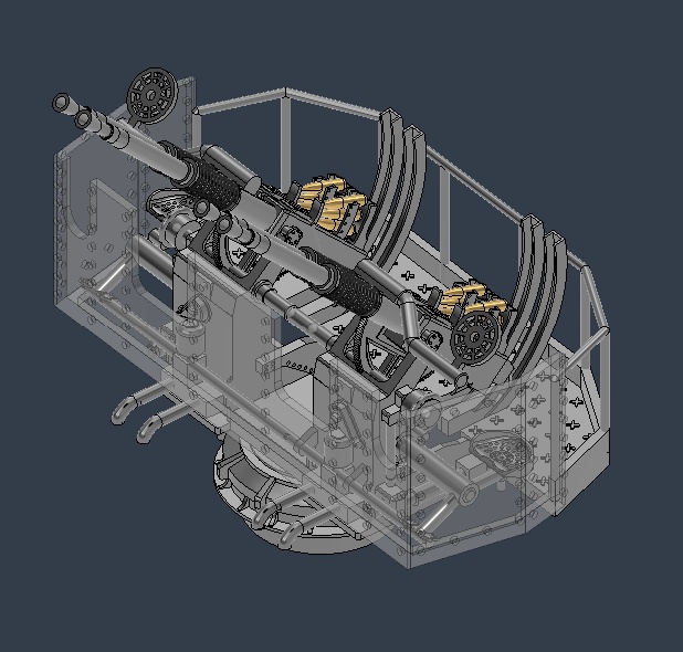 4連装 40mmボフォース対空機関砲 45°
