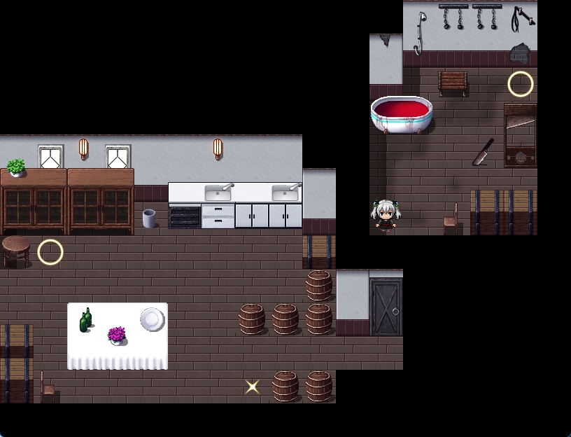 RPGツクールMV・MZ用 マップチップ・タイルセット04 『洋館・幽霊屋敷・呪いの館・屋内・内装・ホラー』