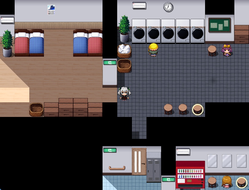 RPGツクールMV・MZ用 マップチップ・タイルセット05 『学生寮・日本の住宅・現代・室内・屋内・内装・家の中』