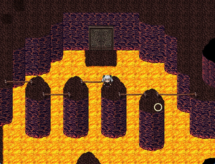 RPGツクールMV・MZ用 マップチップ・タイルセット07 『魔物の酒場・ダンジョン鍛冶屋&武器屋・マグマ・炎の洞窟・牢獄の町』