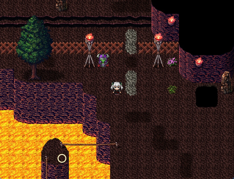 RPGツクールMV・MZ用 マップチップ・タイルセット07 『魔物の酒場・ダンジョン鍛冶屋&武器屋・マグマ・炎の洞窟・牢獄の町』