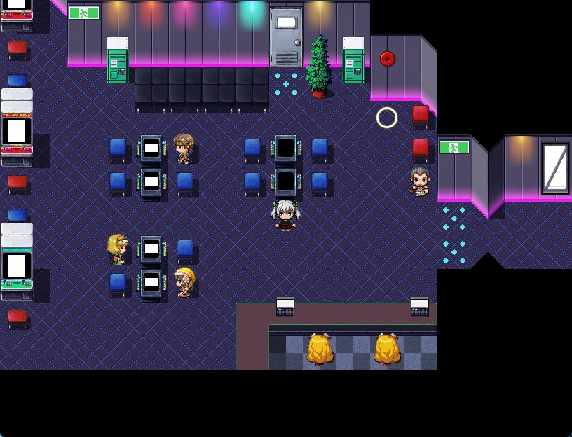 RPGツクールMV・MZ用 マップチップ・タイルセット13 『ゲームセンター/現代/日本/闇カジノ』