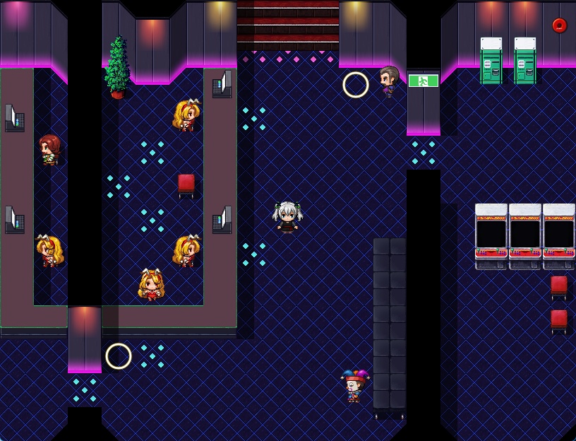 RPGツクールMV・MZ用 マップチップ・タイルセット13 『ゲームセンター/現代/日本/闇カジノ』