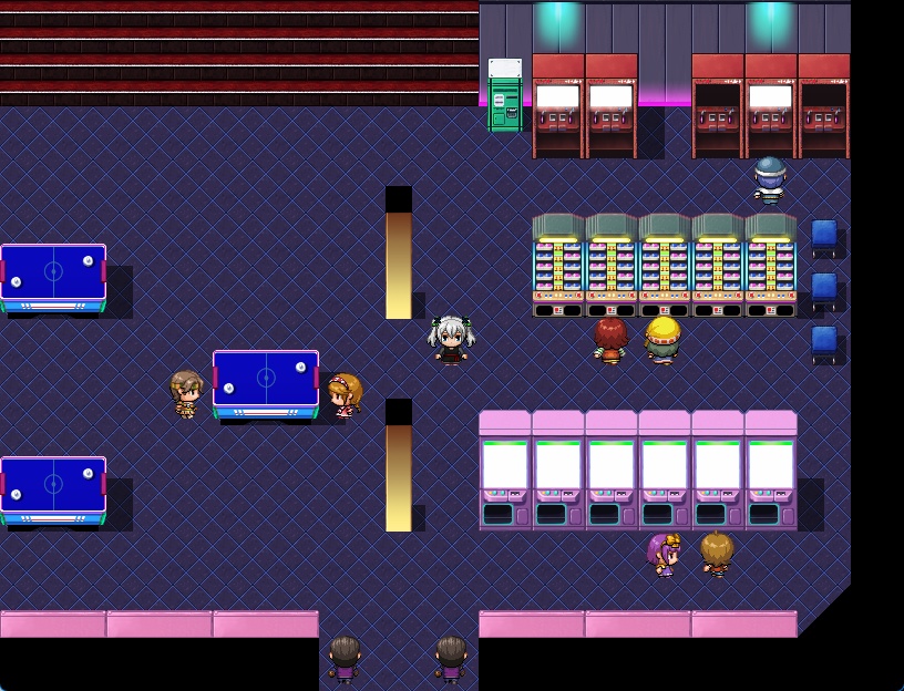 RPGツクールMV・MZ用 マップチップ・タイルセット13 『ゲームセンター/現代/日本/闇カジノ』