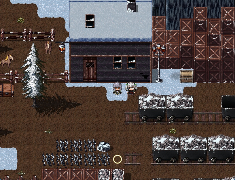 RPGツクールMV・MZ用 マップチップ・タイルセット14 『炭鉱町・雪の街・冬の街・スラム街・ファンタジー・ヨーロッパ』