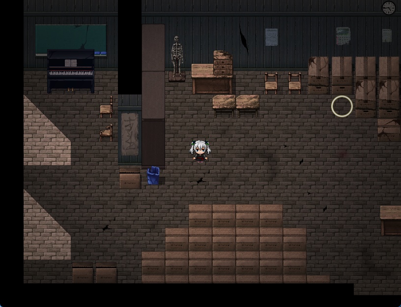 RPGツクールMV・MZ用 マップチップ・タイルセット16 『旧校舎・学校・学園・現代・日本・木造建築・内装・ホラー』