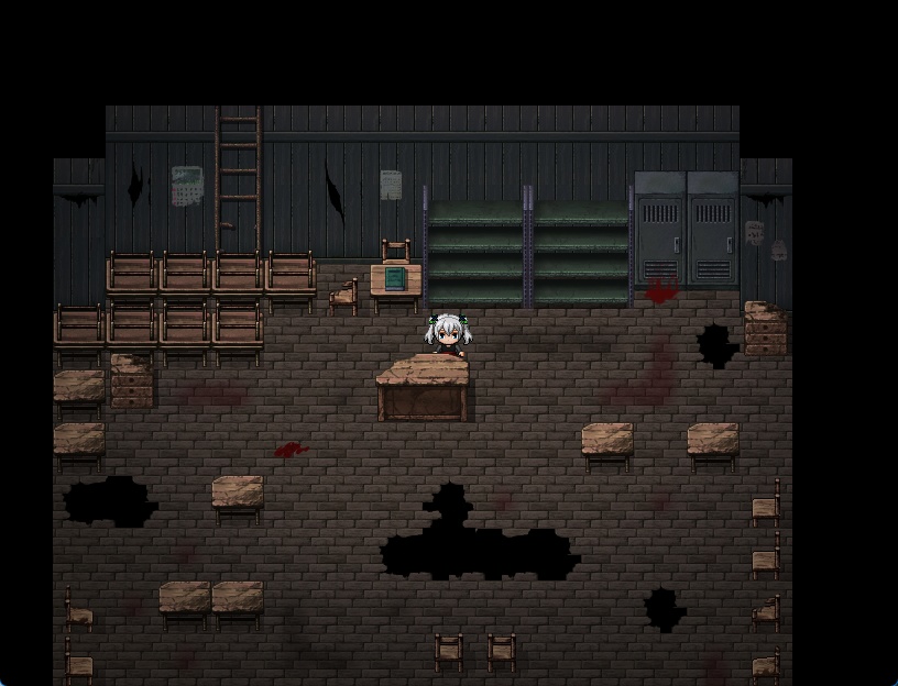 RPGツクールMV・MZ用 マップチップ・タイルセット16 『旧校舎・学校・学園・現代・日本・木造建築・内装・ホラー』