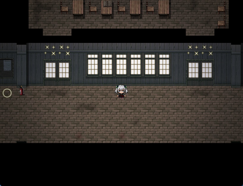 RPGツクールMV・MZ用 マップチップ・タイルセット16 『旧校舎・学校・学園・現代・日本・木造建築・内装・ホラー』