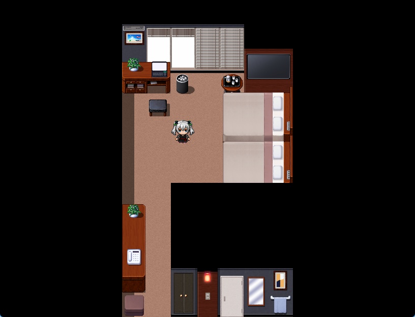 RPGツクールMV・MZ用 マップチップ・タイルセット18 『ホテル・現代・日本・内装』