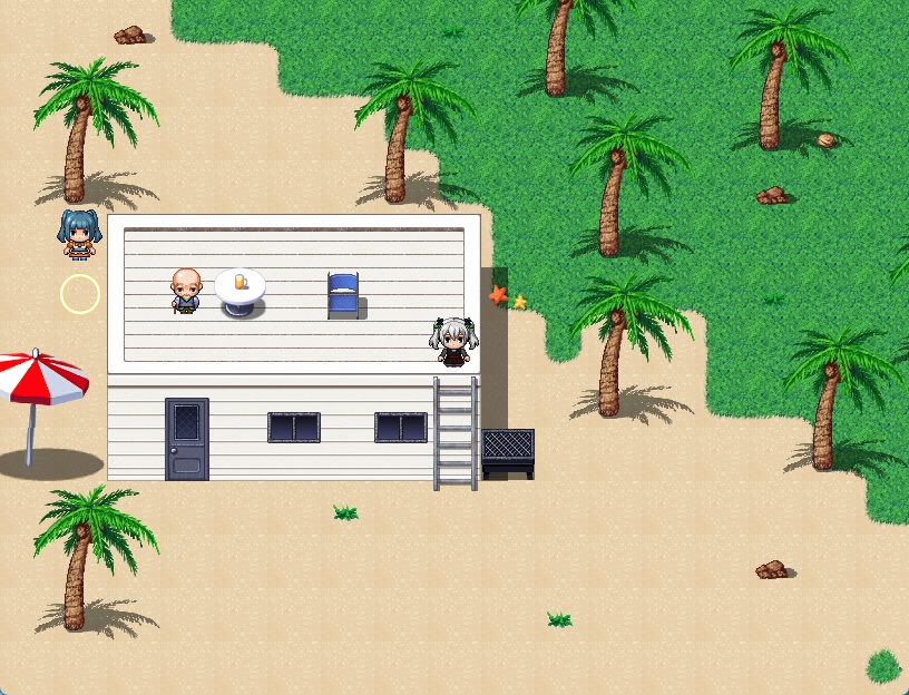 RPGツクールMV・MZ用 マップチップ・タイルセット19 『砂浜・ビーチ・海岸・海の家・海水浴場』