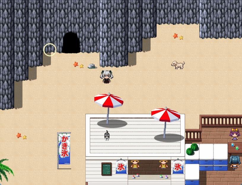 RPGツクールMV・MZ用 マップチップ・タイルセット19 『砂浜・ビーチ・海岸・海の家・海水浴場』