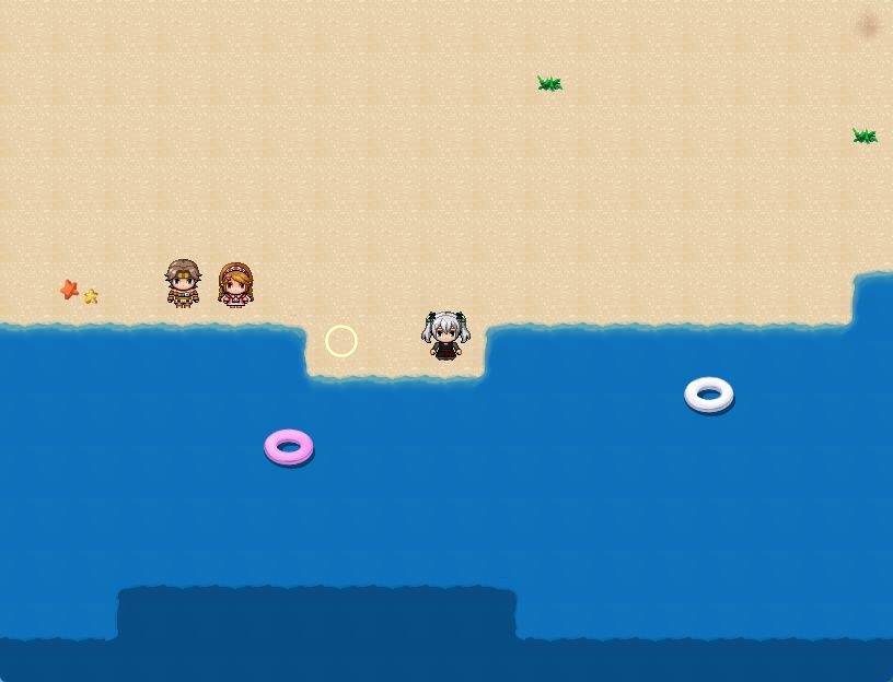 RPGツクールMV・MZ用 マップチップ・タイルセット19 『砂浜・ビーチ・海岸・海の家・海水浴場』