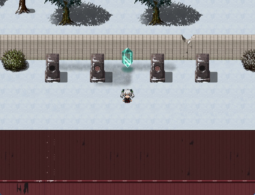 RPGツクールMV・MZ用 マップチップ・タイルセット21 『廃墟・廃校・木造校舎・学校・ホラー・外装・冬・雪・和風・日本・現代』