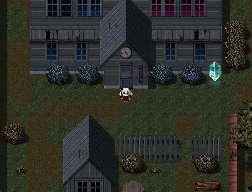 RPGツクールMV・MZ用 マップチップ・タイルセット21 『廃墟・廃校・木造校舎・学校・ホラー・外装・冬・雪・和風・日本・現代』