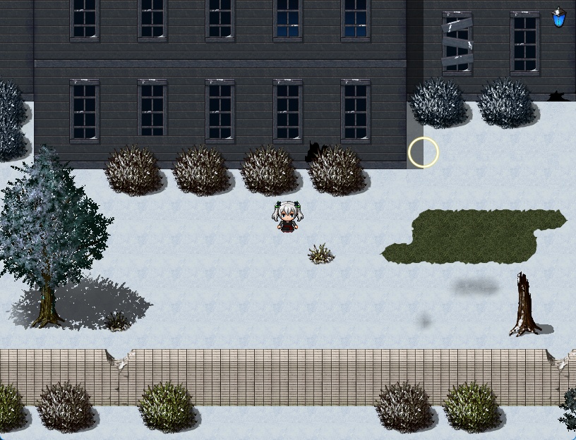 RPGツクールMV・MZ用 マップチップ・タイルセット21 『廃墟・廃校・木造校舎・学校・ホラー・外装・冬・雪・和風・日本・現代』