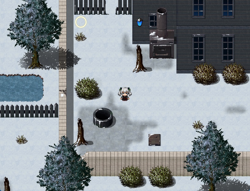 RPGツクールMV・MZ用 マップチップ・タイルセット21 『廃墟・廃校・木造校舎・学校・ホラー・外装・冬・雪・和風・日本・現代』