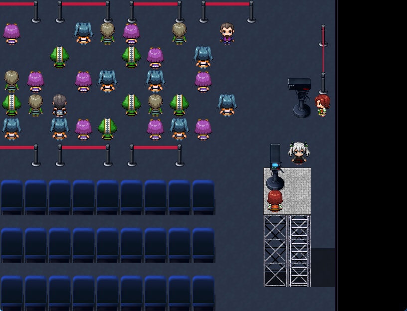 RPGツクールMV・MZ用 マップチップ・タイルセット23 『映画館・撮影スタジオ・ライブ会場・視聴覚室・ダンススタジオ・地下スタジオ』