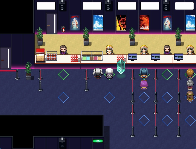 RPGツクールMV・MZ用 マップチップ・タイルセット23 『映画館・撮影スタジオ・ライブ会場・視聴覚室・ダンススタジオ・地下スタジオ』