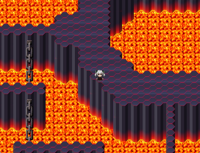 RPGツクールMV・MZ用 マップチップ・タイルセット25『炎の要塞・暗いダンジョン』