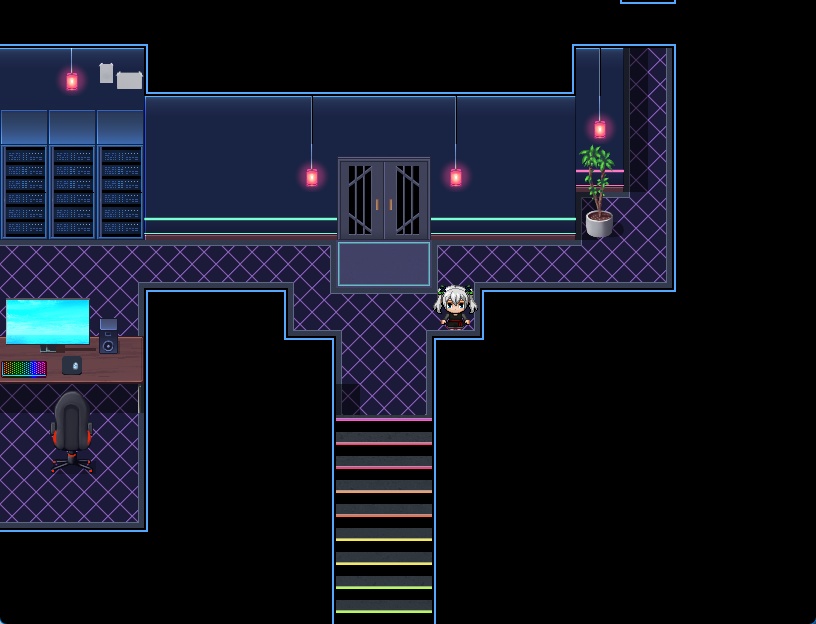 RPGツクールMV・MZ用 マップチップ・タイルセット26『ゲーミング部屋・サーバールーム・現代部屋』