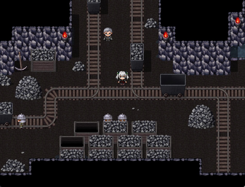 RPGツクールMV・MZ用 マップチップ・タイルセット27『洞窟・炭鉱・ダンジョン・洞穴・地下』