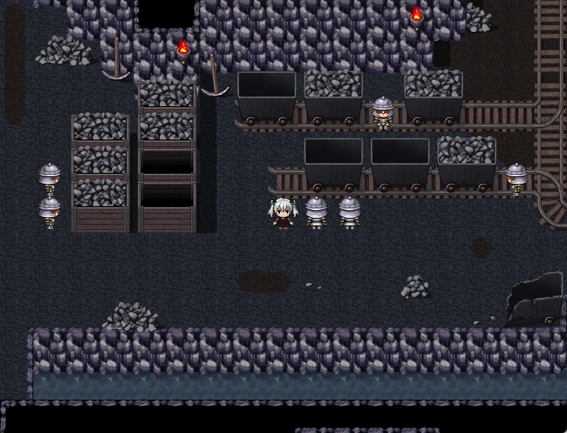 RPGツクールMV・MZ用 マップチップ・タイルセット27『洞窟・炭鉱・ダンジョン・洞穴・地下』