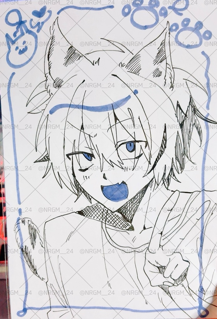 ポストカード原画【ねこ】