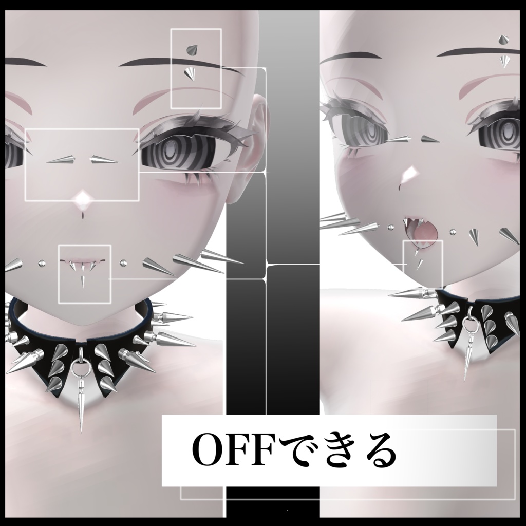 【16アバター対応】チョーカー&ピアス セット