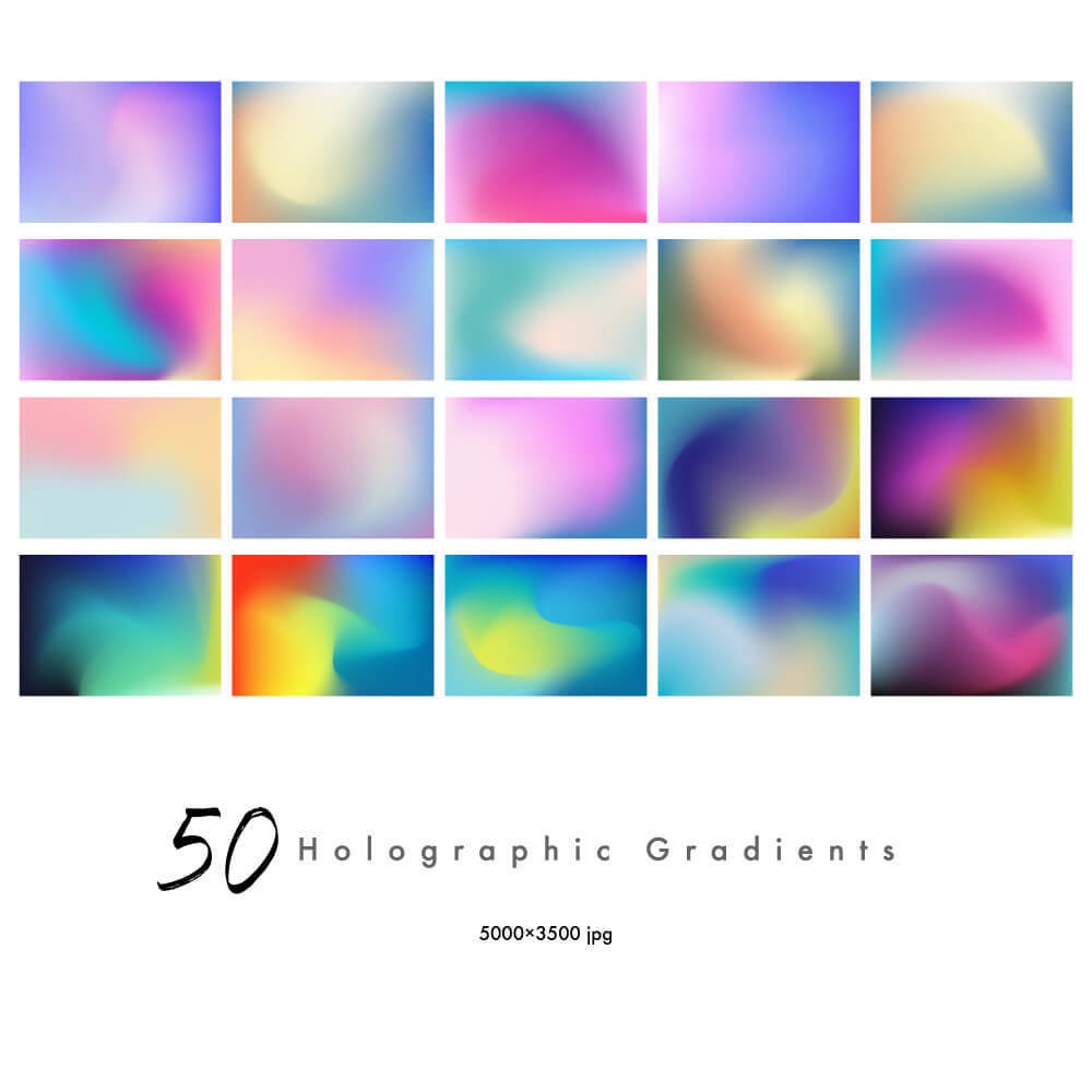 グラデ素材50点セット - ホログラフィック