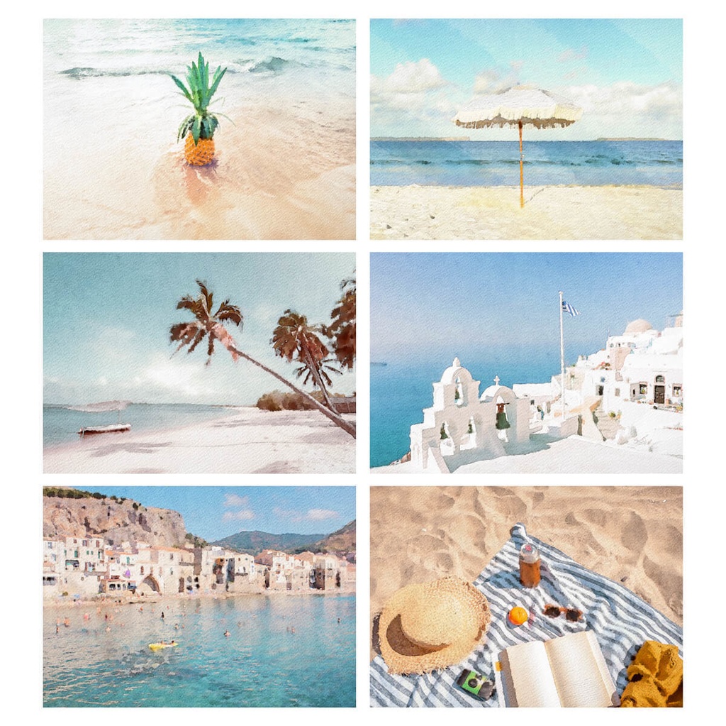 夏の水彩素材 30点セット