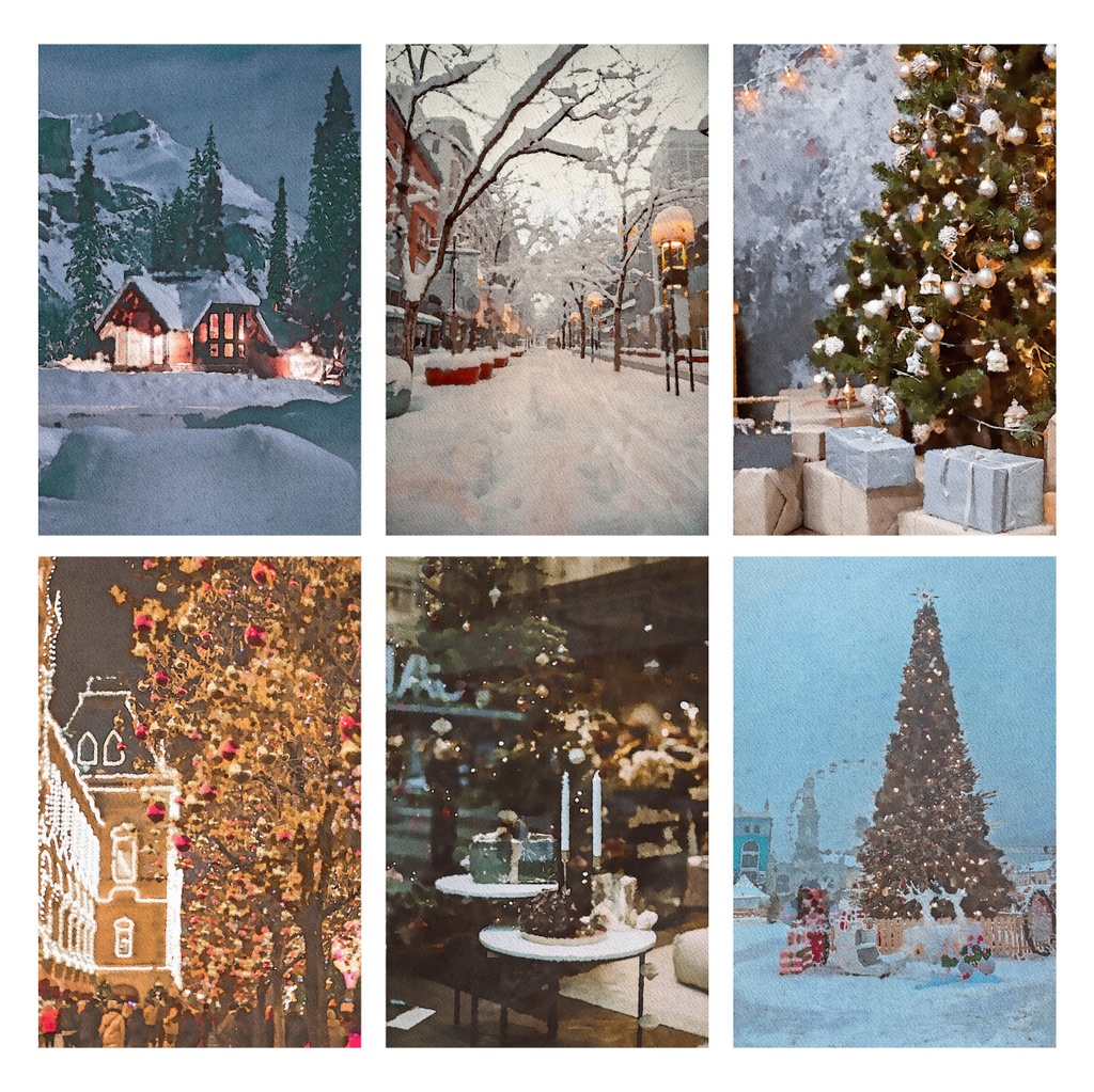 冬の水彩素材 30点セット