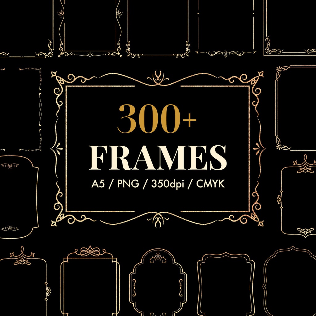 Gold frames2 - アンティークなフレーム素材304点セット