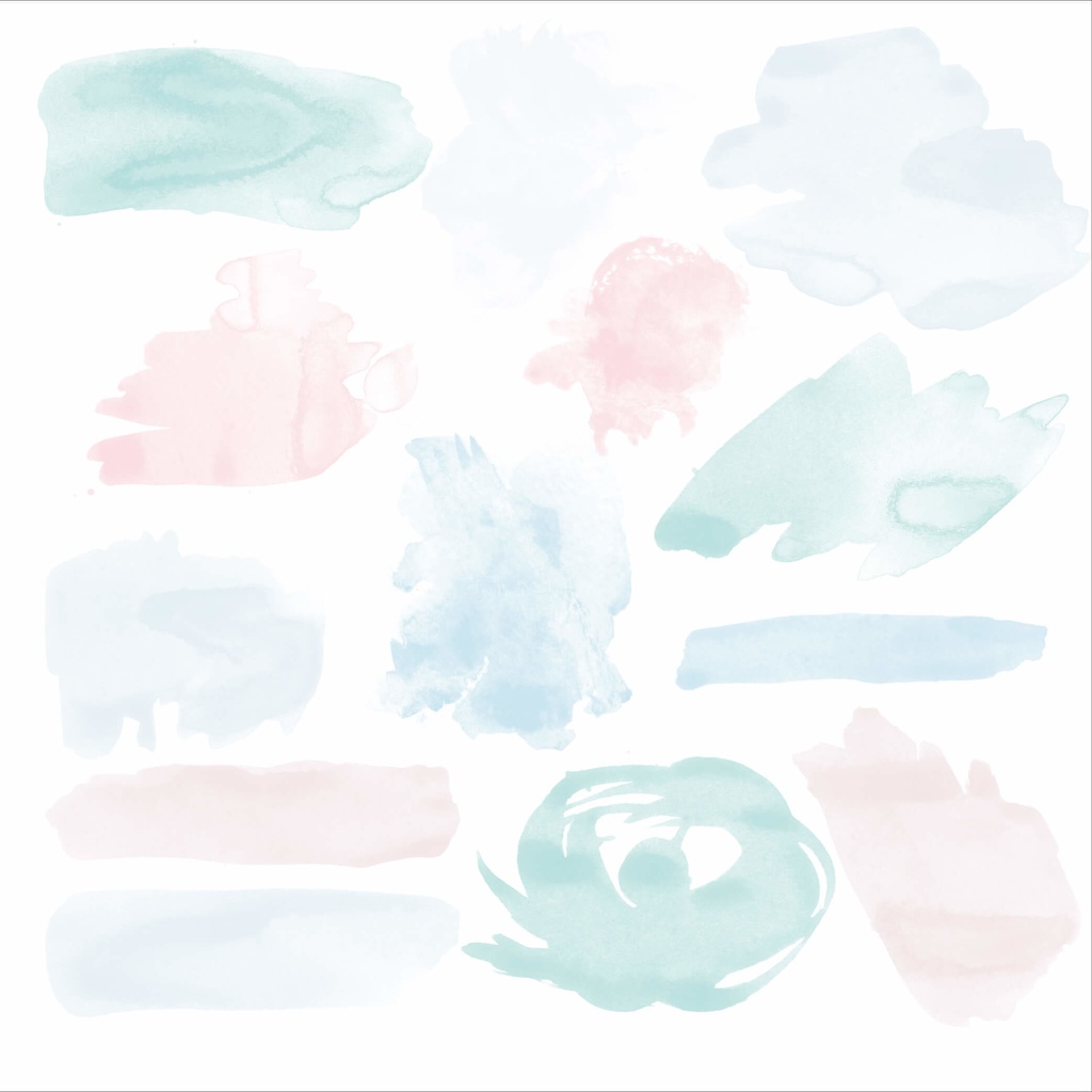 水彩PNG素材480点セット-Pastel