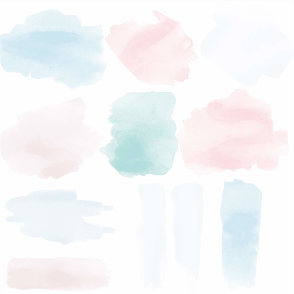 水彩PNG素材480点セット-Pastel