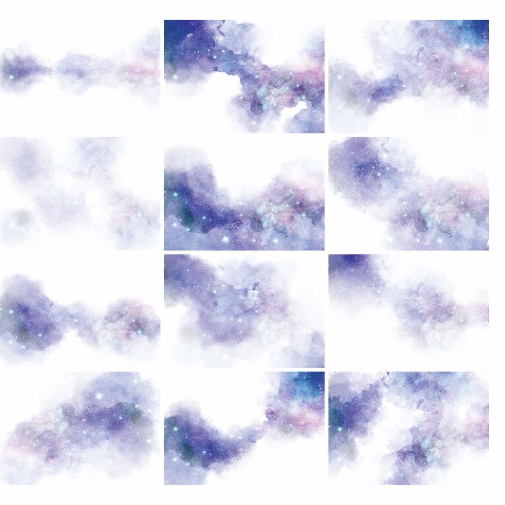 水彩テクスチャ背景素材215点セット - Cool