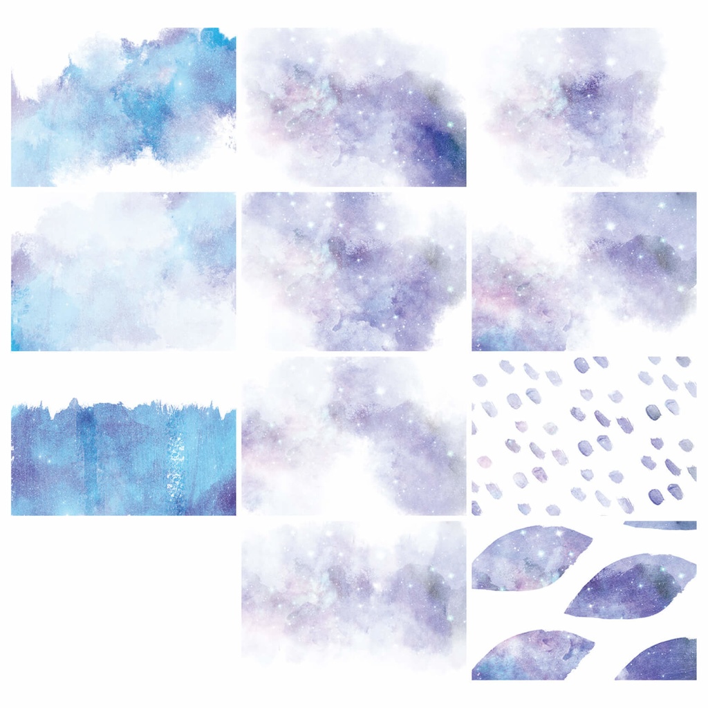 水彩テクスチャ背景素材215点セット - Cool