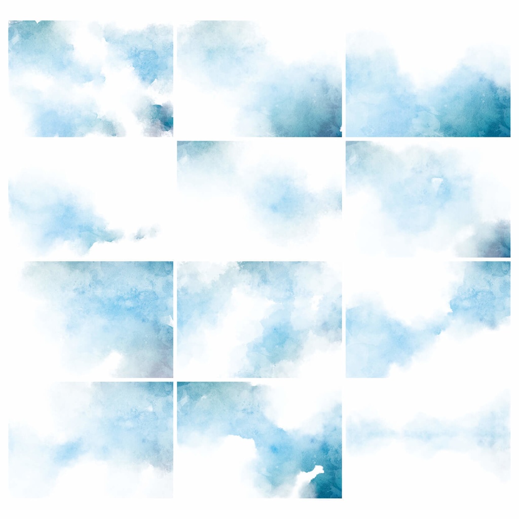 水彩テクスチャ背景素材215点セット - Cool